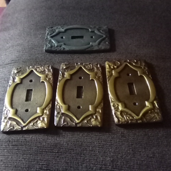 4#Gold and silver design iron switch plate covers